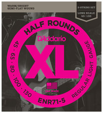 D'Addario ENR71-5 45-130 Half Round Bass Long Scale 5 String Bass Guitar Strings