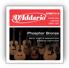 D'Addario EPBB170-5 45-130 Phosphor Bronze Long Scale 5 String Acoustic Bass Guitar Strings