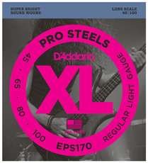 D'Addario EPS170 45-100 ProSteel Bass Light Long Scale 5 String Bass Guitar Strings