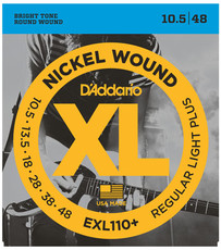 D'Addario EXL110+ 10.5-48 Nickel Wound Regular Light Plus Electric Guitar Strings