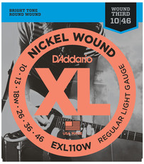 D'Addario EXL110W 10-46 Nickel Wound Regular Light with Wound 3rd Electric Guitar Strings