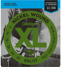 D'Addario EXL117 11-56 Nickel Wound Medium Top Extra-Heavy Bottom Electric Guitar Strings