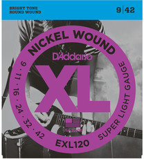 D'Addario EXL120 9-42 Nickel Wound Super Light Electric Guitar Strings