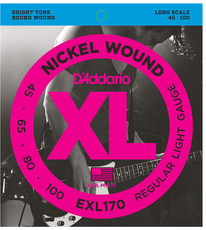 D'Addario EXL170 45-100 Nickel Wound Bass Regular Light Long Scale 4 String Bass Guitar Strings