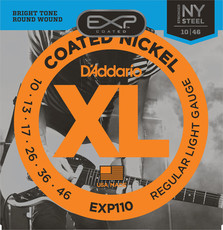 D'Addario EXP110 10-46 Coated Nickel Wound Light Electric Guitar Strings