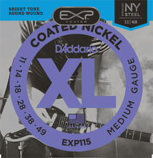 D'Addario EXP115 11-49 Coated Nickel Wound Medium Blues Jazz Electric Guitar Strings