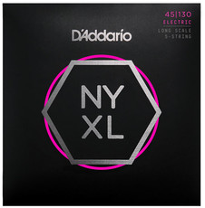 D'Addario NYXL45130 45-130 NYXL Super Regular Light Bottom Long Scale 5 String Bass Guitar Strings