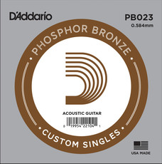 D'Addario PB023 .023 Phosphor Bronze Wound Single String