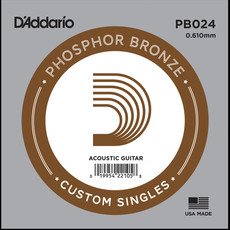 D'Addario PB024 .024 Phosphor Bronze Wound Single String