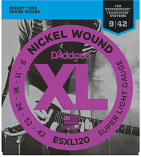 D'Addarion ESXL120 9-42 Nickel Wound Super Light Double BallEnd Electric Guitar Strings