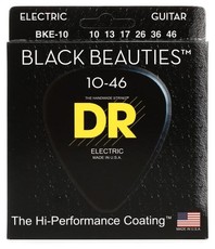 DR BKE-10 Black Beauties 10-46 Medium Nickel Plated Steel Black Coated Electric Guitar Strings