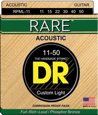 DR RPML-11 Rare Series 11-50 Custom Light Phosphor Bronze Acoustic Guitar Strings