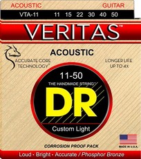 DR VTA-11 Veritas Series 11-50 Custom Light Phosphor Bronze Acoustic Guitar Strings