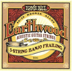 Ernie Ball 2061 Earthwood 80/20 5 String Banjo Frailing Loop End Strings