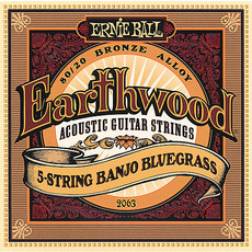 Ernie Ball 2063 Earthwood 80/20 5 String Banjo Bluegrass Loop End Strings