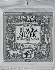 Ernie Ball 2406 Ernesto Palla Black and Silver Nylon Classical Guitar Strings