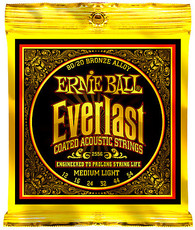 Ernie Ball 2556 Everlast Coated Medium Light 80/20 Bronze Acoustic Guitar Strings