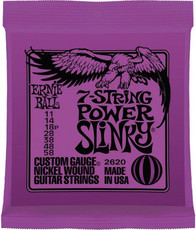 Ernie Ball 2620 7 String Power Slinky 11-58 Nickel Wound 7 String Electric Guitar Strings