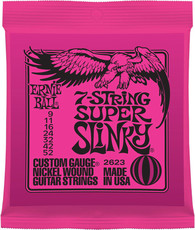 Ernie Ball 2623 7 String Super Slinky 09-52 Nickel Wound 7 String Electric Guitar Strings