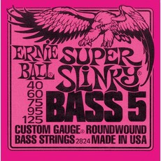 Ernie Ball 2824 Super Slinky 40-125 Nickel Wound 5 String Bass Guitar Strings