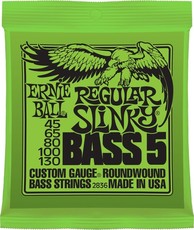 Ernie Ball 2836 Regular Slinky 45-130 5 String Nickel Wound Bass Guitar Strings