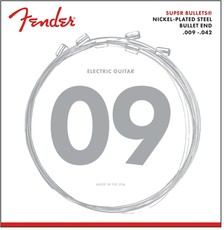 Fender 3250L Super Bullets Nickel Plated Steel 9-42 Bullet Ends Electric Guitar Strings