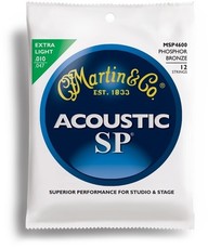 Martin MSP4600 Acoustic SP 10-47 92/8 Phosphor Bronze Extra Light 12-String Acoustic Guitar Stings