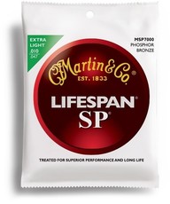 Martin MSP7000 Lifespan SP 10-47 92/8 Phosphor Bronze Extra Light Acoustic Guitar Strings