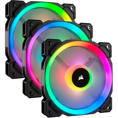 Corsair LL120 RGB 120mm Dual Light Loop LED PWM Cooling Fan - 3 Fan Pack with Lighting Node PRO (CO-9050072-WW)