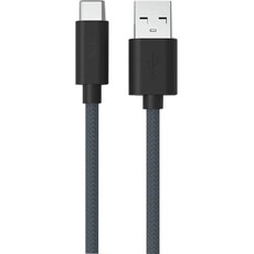 FEELTEK 2.0M Braided USB Type C Male to USB Type A Male Data/Charge Cable - Black (FTK-CBL CTA-2MK)