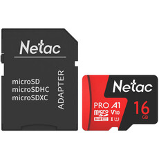 NETAC P500 Extreme Pro 16GB Class 10 V10 U1 MICROSDHC Card & Adaptor (NT02P500PRO-016G-R)