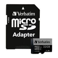 Verbatim 32GB Micro Pro SDHC UHS-I Card plus adapter (47041)