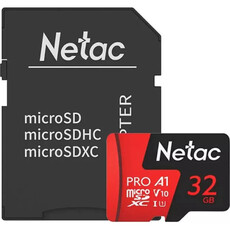 NETAC P500 Extreme Pro 32GB Class 10 V10 U1 MICROSDHC Card & Adaptor (NT02P500PRO-032G-R)