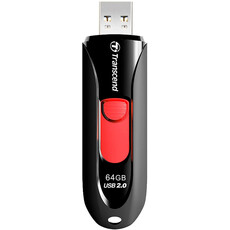 Transcend JetFlash 590K 64GB Capless USB Flash Drive - Black & Red (TS64GJF590K)