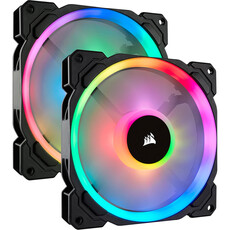 Corsair LL140 RGB 140mm Dual Light Loop LED PWM Fan - Twin Pack with Lighting Node PRO (CO-9050074-WW)