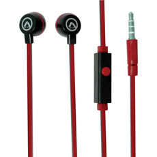 Amplify Pro Vibe Series Earphones With Microphones - Black And Red (AMP1003BKRD)