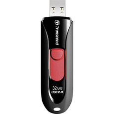 Transcend JetFlash 590K 32GB Capless USB Flash Drive - Black & Red (TS32GJF590K)