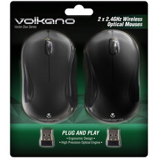 Volkano Vector Duo Pack Of 2 Vector Wireless Mouse - Black (VK20076BK)