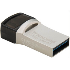 Transcend JetFlash 890 64GB OTG USB Flash Drive - Silver (TS64GJF890S)