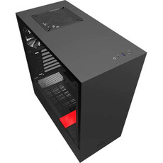 NZXT H510 Compact Mid Tower Case - Matte Black and Red (NZXT H510B/R)