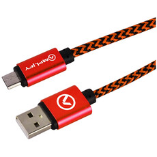 Amplify Pro Linked Series Micro USB Braided Cable - Black And Red (AMP20003BKRD)