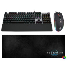 Rogueware GK100 Wired Gaming Mechanical Keyboard + Rogueware GM100 Wired Gaming Black Mouse + Rogueware GP 300 XXL Deskpad