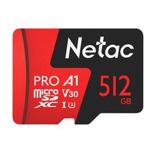 NETAC P500 Extreme Pro 512GB Class 10 V10 U1 MICROSDXC Card & Adaptor (NT02P500PRO-512G-R)