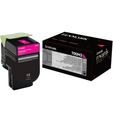 Genuine Lexmark 700H3 Magenta High Yield Toner Cartridge (70C0H30)