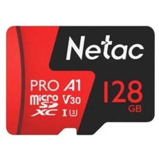 NETAC P500 Extreme Pro 128GB Class 10 V10 U1 MICROSDXC Card & Adaptor (NT02P500PRO-128G-R)