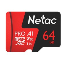 NETAC P500 Extreme Pro 64GB Class 10 V10 U1 MICROSDXC Card & Adaptor (NT02P500PRO-064G-R)