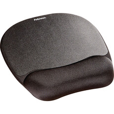 Fellowes Memory Foam Mousepad Wrist Support - Silver Black (9176501)