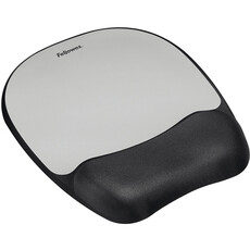 Fellowes Memory Foam Mousepad Wrist Support - Silver Streak (9175801)