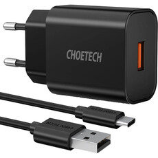 Choetech Quick Charge 3.0 18W 3A USB Fast Wall Charger (Q5003-EU-BK)