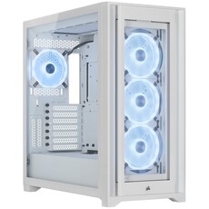 Corsair iCUE 5000X RGB QL Edition Mid-Tower ATX True White PC Case (CC-9011233-WW)